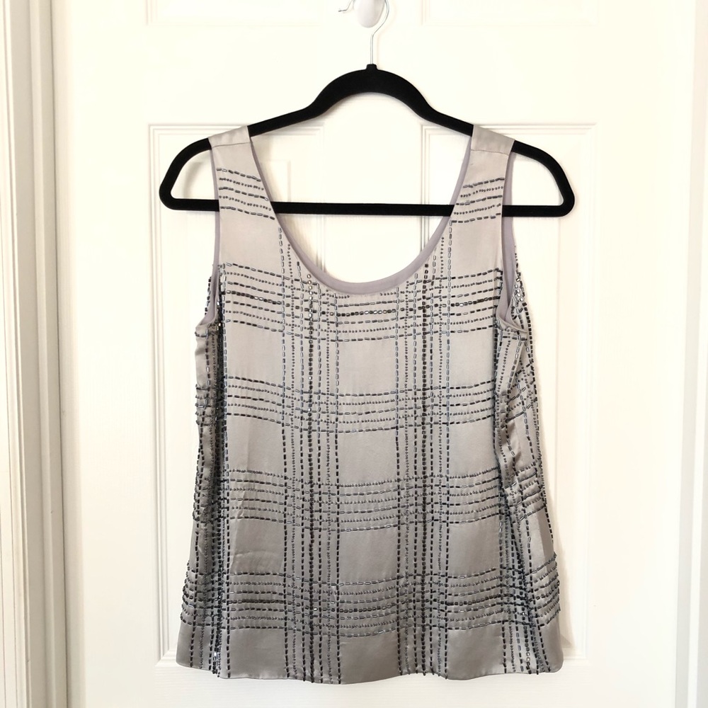 Dana Buchman Beaded Silk Top Sz 8P